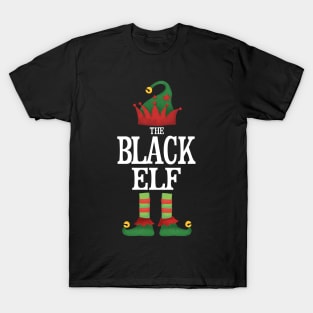 Black Elf Matching Family Group Christmas Party Pajamas T-Shirt